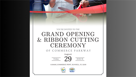 commerce parkway ribbon cutting graphic